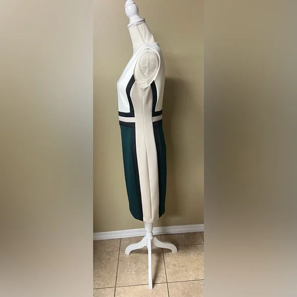 Calvin Klein Sleeveless Colorblock Scuba Sheath Dress - Picture 4 of 7